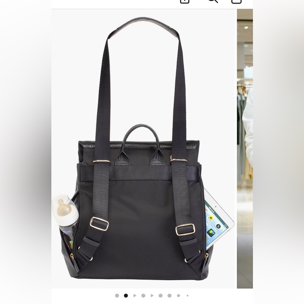 Storksak St James convertible leather Diaper Backpack - Picture 2 of 13